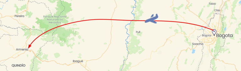 trajet en avion de Bogota à Armenia
