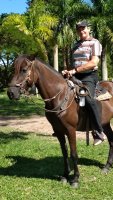 1 personne à cheval.