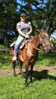 1 personne à cheval.