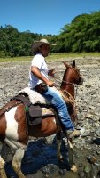 1 personne à cheval.