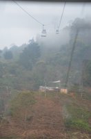 2 cabines de Téléphériques au-dessus de la terre.