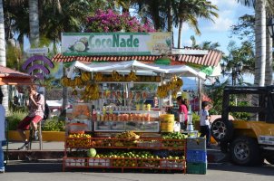 Devanture d'un marchand vendant des fruits.