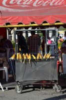 Vendeur de bananes grillées.