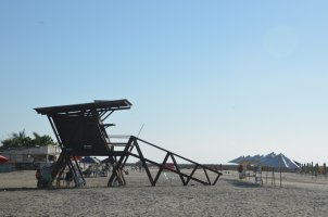 Cabine de surveillance sur la plage.